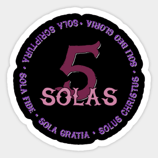 5 Solas Reformed Theology Sticker